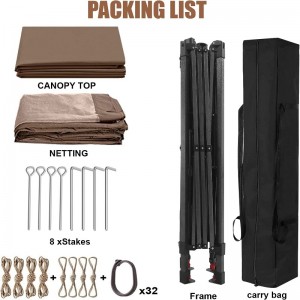 Kerti kellékek Pergola alumínium kültéri pavilon kültéri tevékenységek szúnyoghálóval, csokoládéval