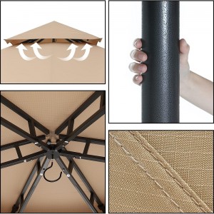 10 \\\\ \'X10\' Gazebos a teraszok számára kültéri hatszögletű pavilon hálóval és adatvédelmi függönyökkel