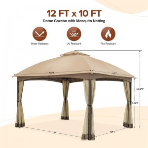 10x 12 Patio Dome Gazebo w/mosquito háló, kétlépcsős szellőztetés a hátsó udvar kertjéhez