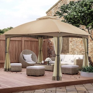 10x 12 Patio Dome Gazebo w/mosquito háló, kétlépcsős szellőztetés a hátsó udvar kertjéhez