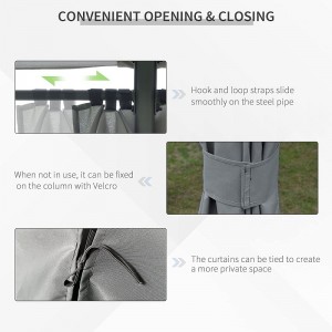 10 \\\\ \'x 13 \\\\\' kültéri teraszos pavilon lombkorona menedékhely 6 kivehető oldalfallal, szürke