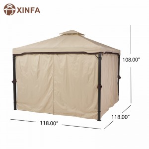 10 \\\\ \'x 10 \\\\\' Gazebo Block Sun Shade Canopy, vízálló sátor, kültéri pavilon függönyökkel