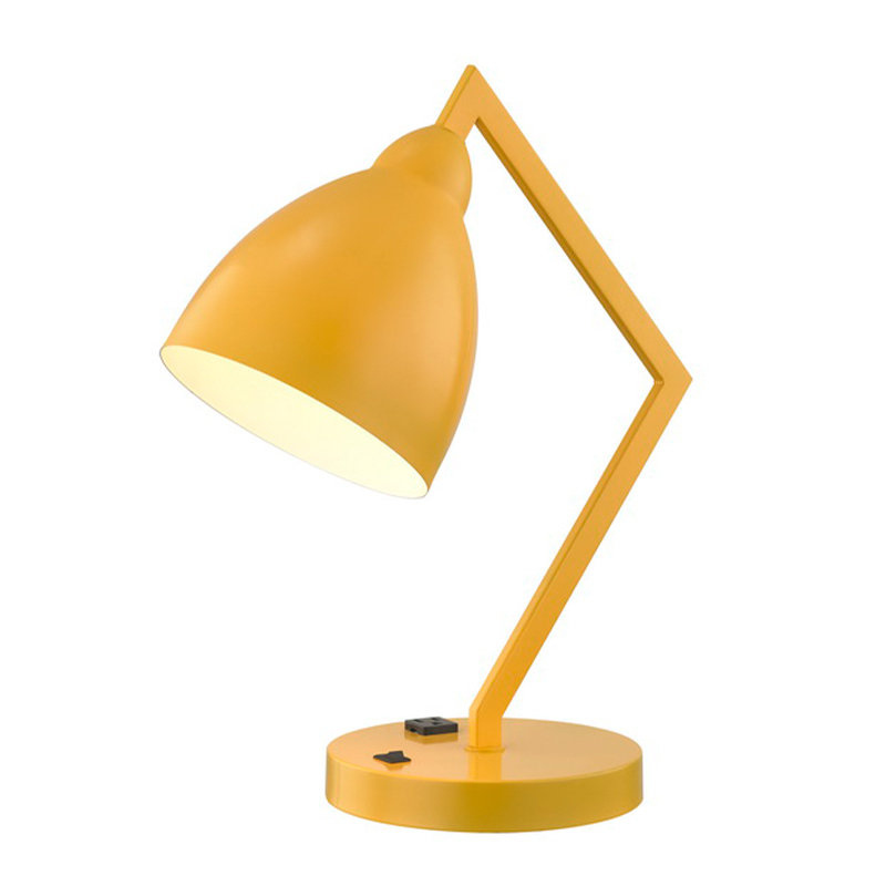 Üzleti lámpa rögzített fémkarral és fejjel integrált aljzattal és/OFF Rocker kapcsolóval az alapon a vendégszoba számára