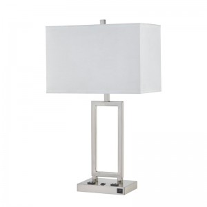 Gatsby asztali lámpa szálcsiszoltnikkel kivitelben, két aljzat, A On/OFF Rocker Switch és egy USB -port