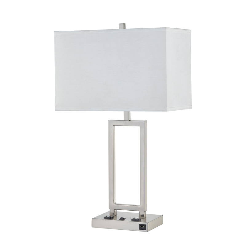 Gatsby asztali lámpa szálcsiszoltnikkel kivitelben, két aljzat, A On/OFF Rocker Switch és egy USB -port