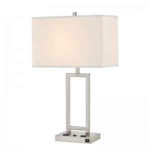 Gatsby asztali lámpa szálcsiszoltnikkel kivitelben, két aljzat, A On/OFF Rocker Switch és egy USB -port