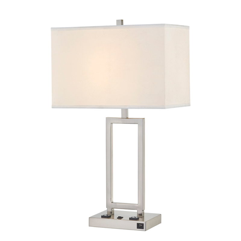 Gatsby asztali lámpa szálcsiszoltnikkel kivitelben, két aljzat, A On/OFF Rocker Switch és egy USB -port