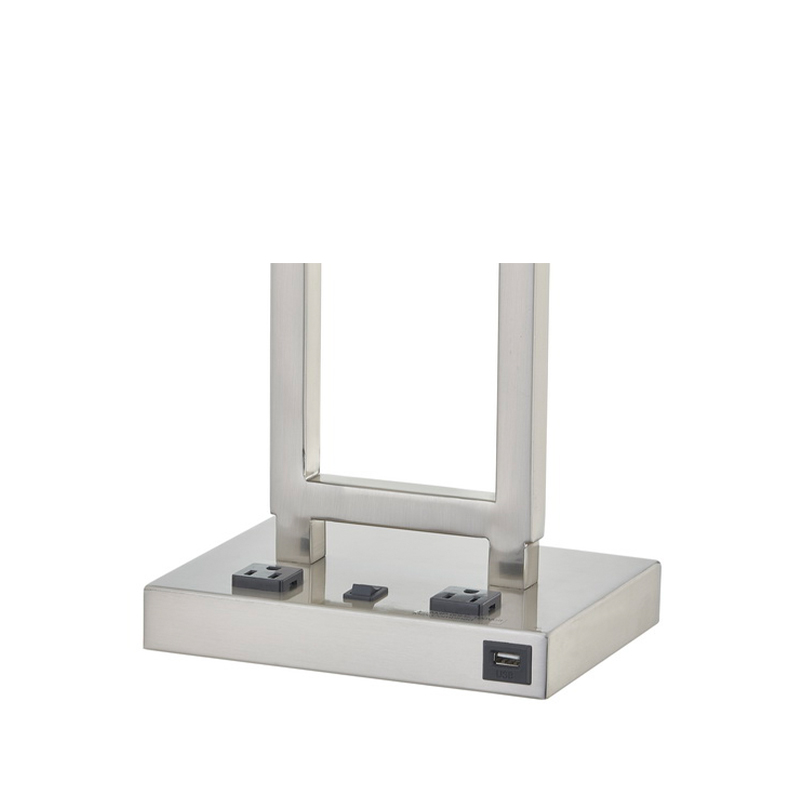 Gatsby asztali lámpa szálcsiszoltnikkel kivitelben, két aljzat, A On/OFF Rocker Switch és egy USB -port