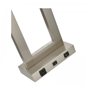 Gatsby One könnyű asztali lámpa szálcsiszoltnikkel kivitelben, A On/OFF ROCKER kapcsoló, egy kényelmes aljzat és egy USB -port