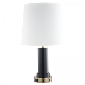 Egyedi éjszakai és lámpa antik sárgaréz és fekete kivitelű, egy/off rocker kapcsolóval, egy kényelmes aljzat és egy USB töltőport a vendégszobában