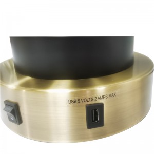 Egyedi éjszakai és lámpa antik sárgaréz és fekete kivitelű, egy/off rocker kapcsolóval, egy kényelmes aljzat és egy USB töltőport a vendégszobában