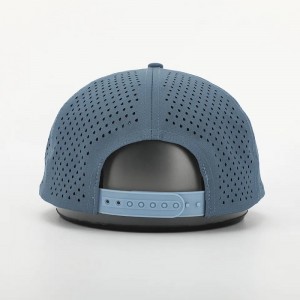 OEM egyedi tervezési logó 5 panel klasszikus, strukturált sima üres lézer vágás 5 panel perforált gorrasnylon kötél kalap