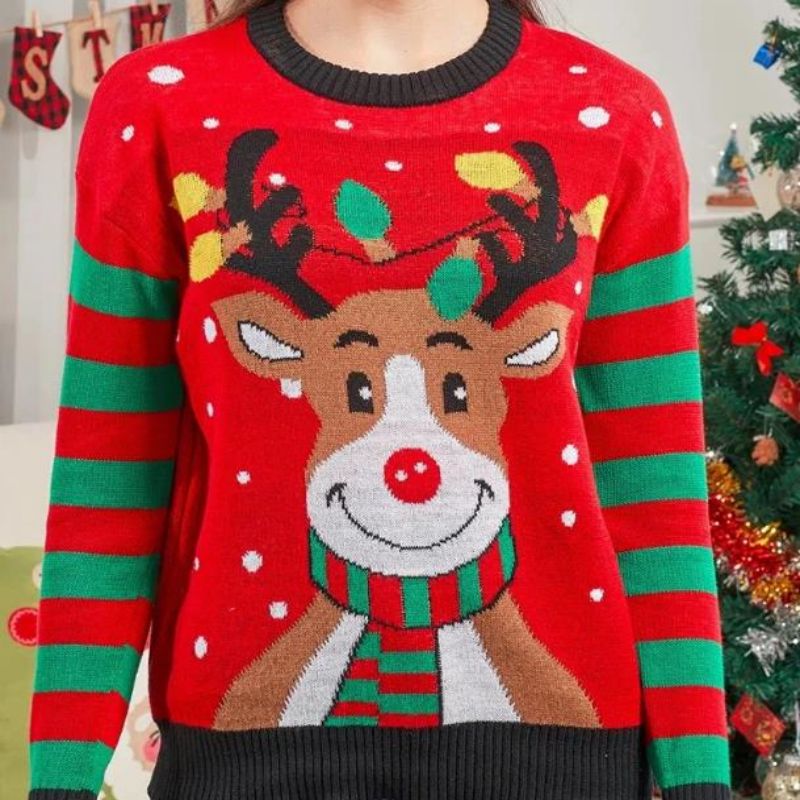 Stokenagykereskedelem-elég vidám pulóver kötött családi pár karácsonyi pulóver