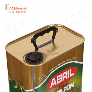 2L3l4l5L élelmiszer -minőségű téglalap alakú extra szűz olívaolaj ón kannó téglalap főző olajcsomagoló konzervdoboz