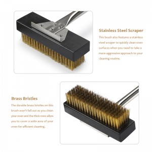 Hosszú 53 hüvelyk réz sörték pizza grill tisztító kefe pizza sütő grill grillhez