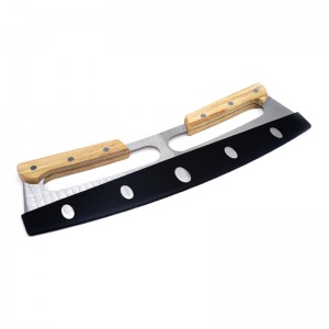 Forró eladás rozsdamentes acél vágó pizza, pizza vágó pizza rocker konyhai szerszám műanyag borítás védelmével