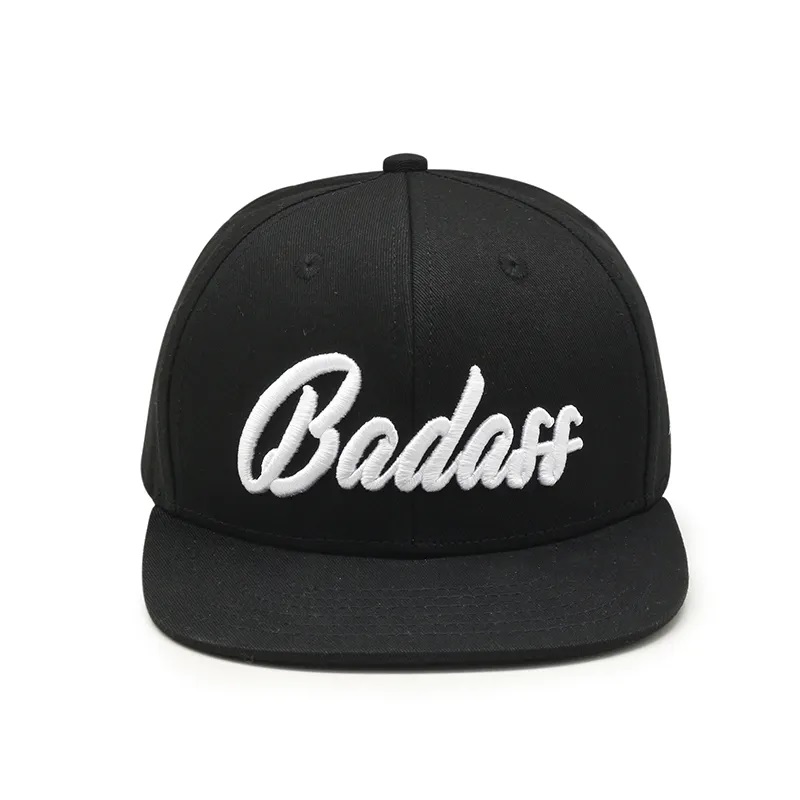 OEM Design Flat Brim 6 Panel egyedi 3D hímzés logó hip hop sapka Snapback kalap férfiaknak