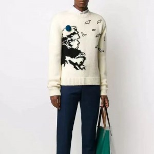 Egyéni téli gyártás alkalmi kötött Jacquard pulóverek az ember számára