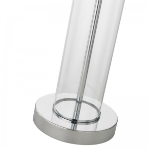 Clear Glass Table Lámpa polírozott króm kivitelben a szálloda vendégszobájában