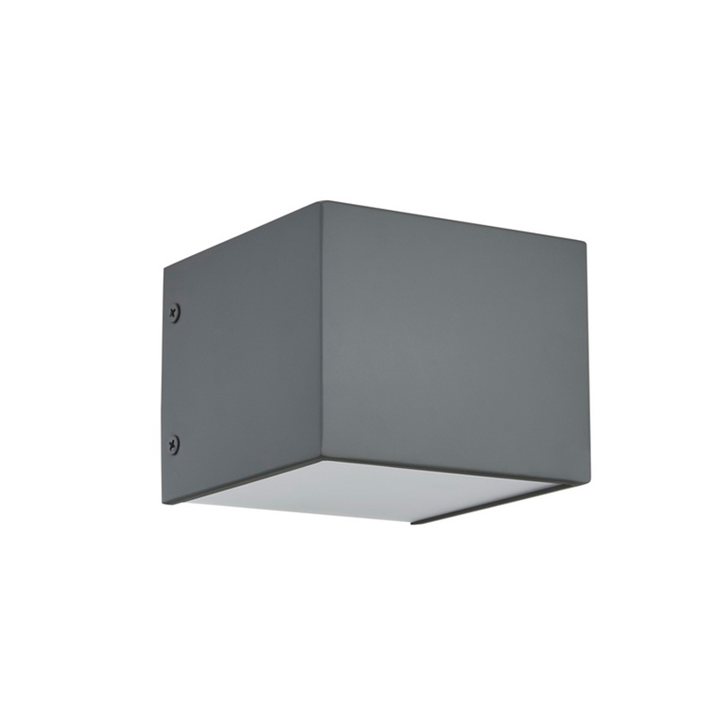 Hospitality Hotel fali lámpa festett lapos szürke kivitelben és integrált LED -vel a szálloda tipikus vendégszobában