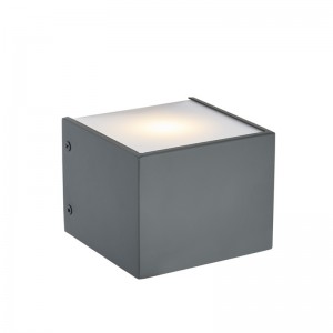 Hospitality Hotel fali lámpa festett lapos szürke kivitelben és integrált LED -vel a szálloda tipikus vendégszobában