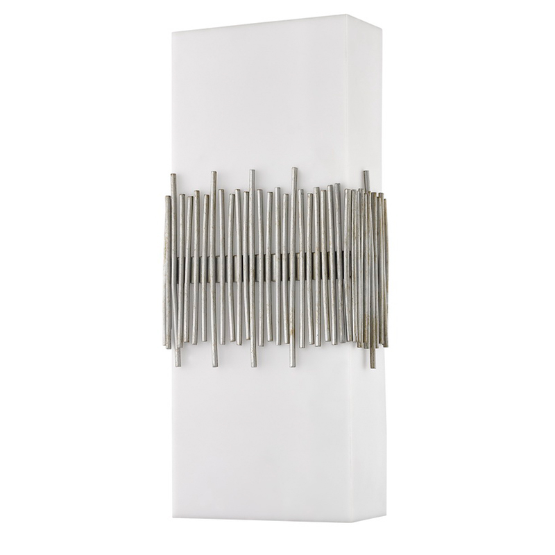 Hospitality Hotel Wall Sconce Antik Siliver kivitelben és téglalap alakú akril árnyékban a szállodában tipikus vendégszobában