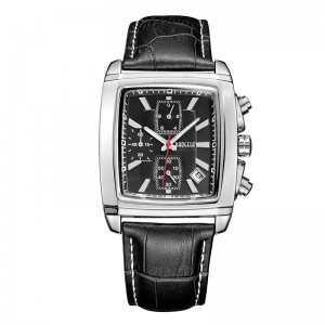 Baogela téglalap tárcsabala szíj óra férfiaknak alkalmi kék kronográf kvarc órák ember karóra montre reloj чаы м м 22607