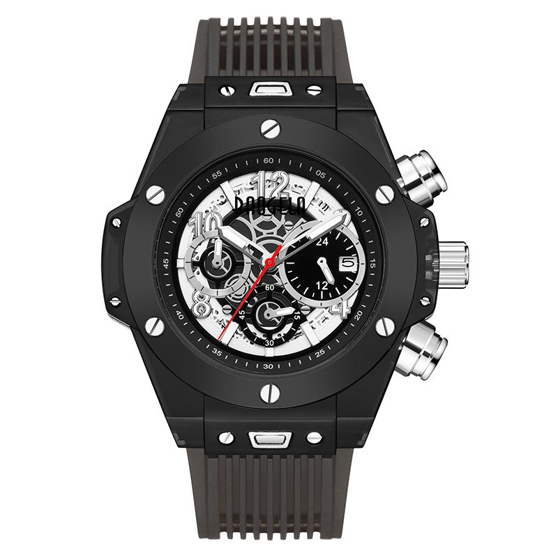 Baogela márka teljes átlátszó órás luxus férfi órák divat sportos reloj kreatív férfiak Chronograph kvarc óra 20013
