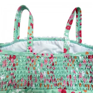 Virágosnyomtatások egyrészes shirr gyerekek fürdőruháit