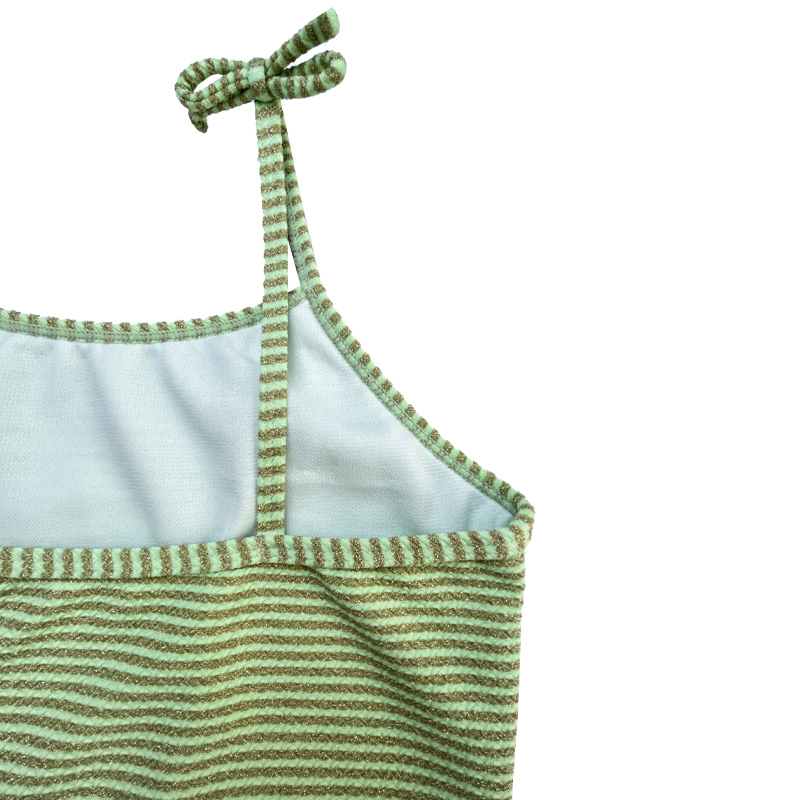 Arany selyem íjknot egyrészes gyerekek fürdőruhák