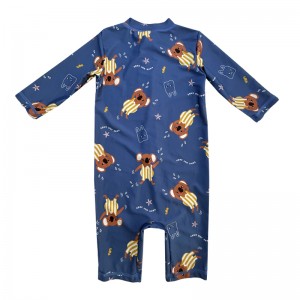 Rajzfilmnyomtatott cipzár egyrészes gyerekek fürdőruhái