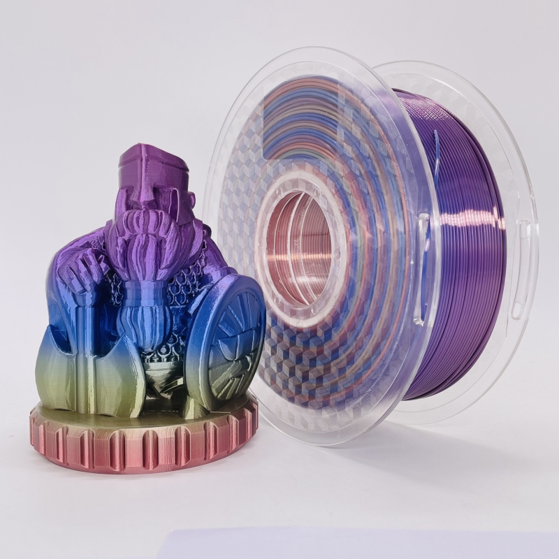 selyem szivárvány multicolour pla szál pasztell színe 1.75 mm 3Dnyomtató PLA szálak