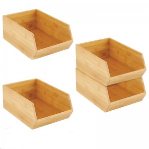 Bambusz tároló doboz egymásra rakható