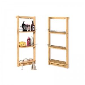 Egyéni tervezés bambusz fürdőszoba tároló polc