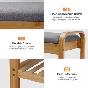 Folyosó kijelző polc szervező tároló cipőállvány pad bambuszpad