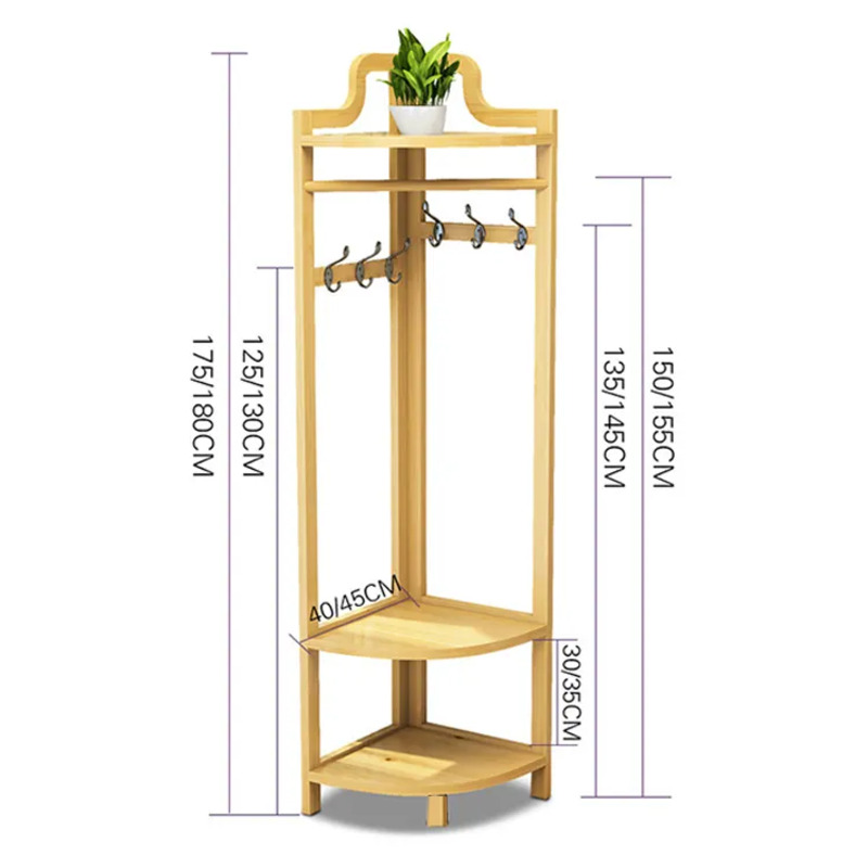 Kiváló minőségű sarokpolc kabát tároló állvány padló háromszög fogas hálószobához