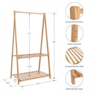Nagy kapacitás és helymegtakarítás bambusz gyerekek gyerekek fogas