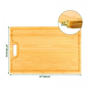 Bambusz vágódeszka horonyval