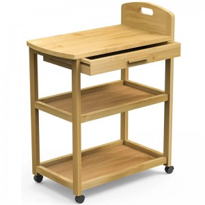 Nyitott polc a bolti ételkészítményhez kocsik bambusz tároló polcautó