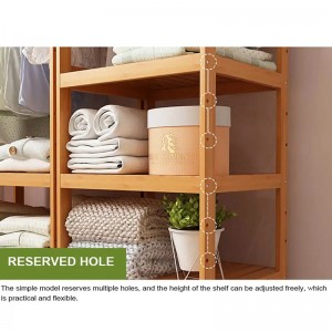 Három rétegű tároló állvány szilárd kidobó fogas ruházat kijelző bambusz állvány