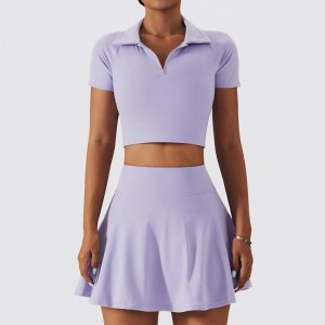 SC1055 Crop Top Polo ing és tenisz szoknya szett jóga Conjunto jógakészlet fitnesznő 2024