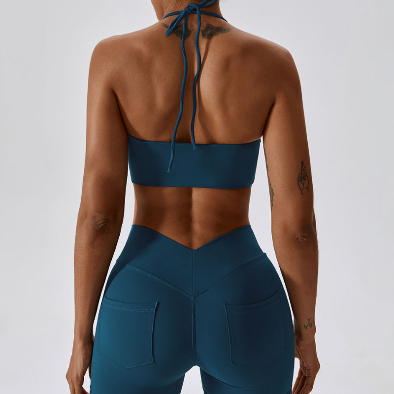 SC1065 2023 Új, egyedi aktív viselet jóga öltönykészlet fitnesz v Vágott Scrunch Back jóga rövidnadrág jóga fitneszkészletek