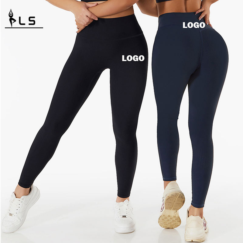 Sc101013 egyedi logó zökkenőmentes tompa lift jóganadrágnőket v Cut Puss Up Fitness Leggings