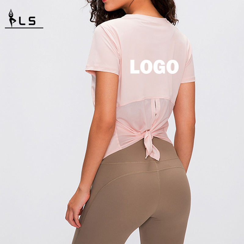 SC10269 Crop Top Gym jóga Dryfit Sports Women \\\\ pólók fitnesz felsőnők szexi sport izzadság ing