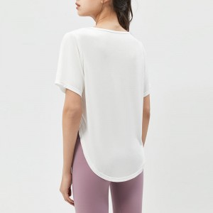 Sc10264 jóga pólók fitnesz futó kereknyakú pólók laza alkalmi fitnesz jóga rövid ujjú felső