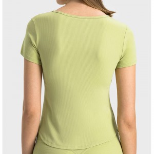 Sc10274 vékony fit pólónők sport szorosan illeszkedő hosszú ujjú jóga póló viselése jóga viseletnői jóga felső tornaterem póló