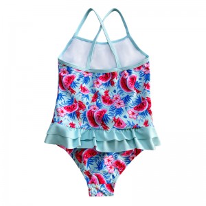 Háromszög egyrészes görögdinnye-nyomtatott fürdőruhás