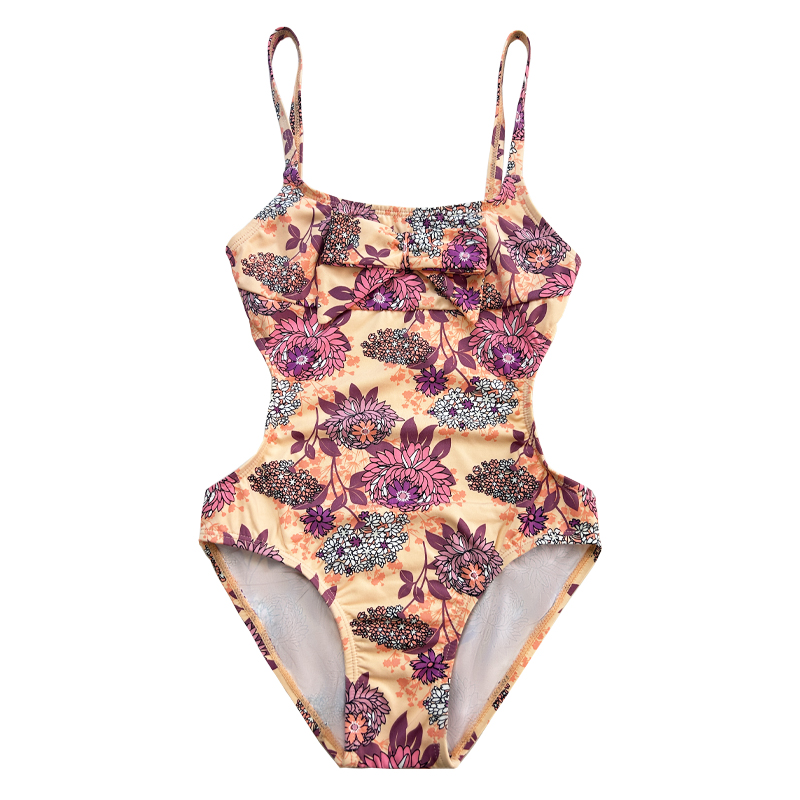 A gyerekek fürdőruhájanyomtatott kötőfékkel üreges