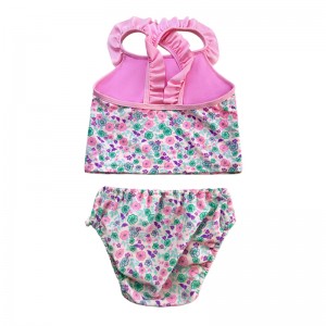 Virágos fodros keresztezett kétrészes