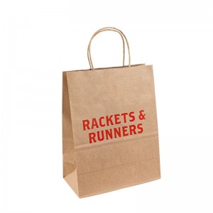 Nagykereskedelmi egyéni logónyomtatás ételek Vegye ki a kézi kraft papírzacskót tej teacsomagoló papír táska